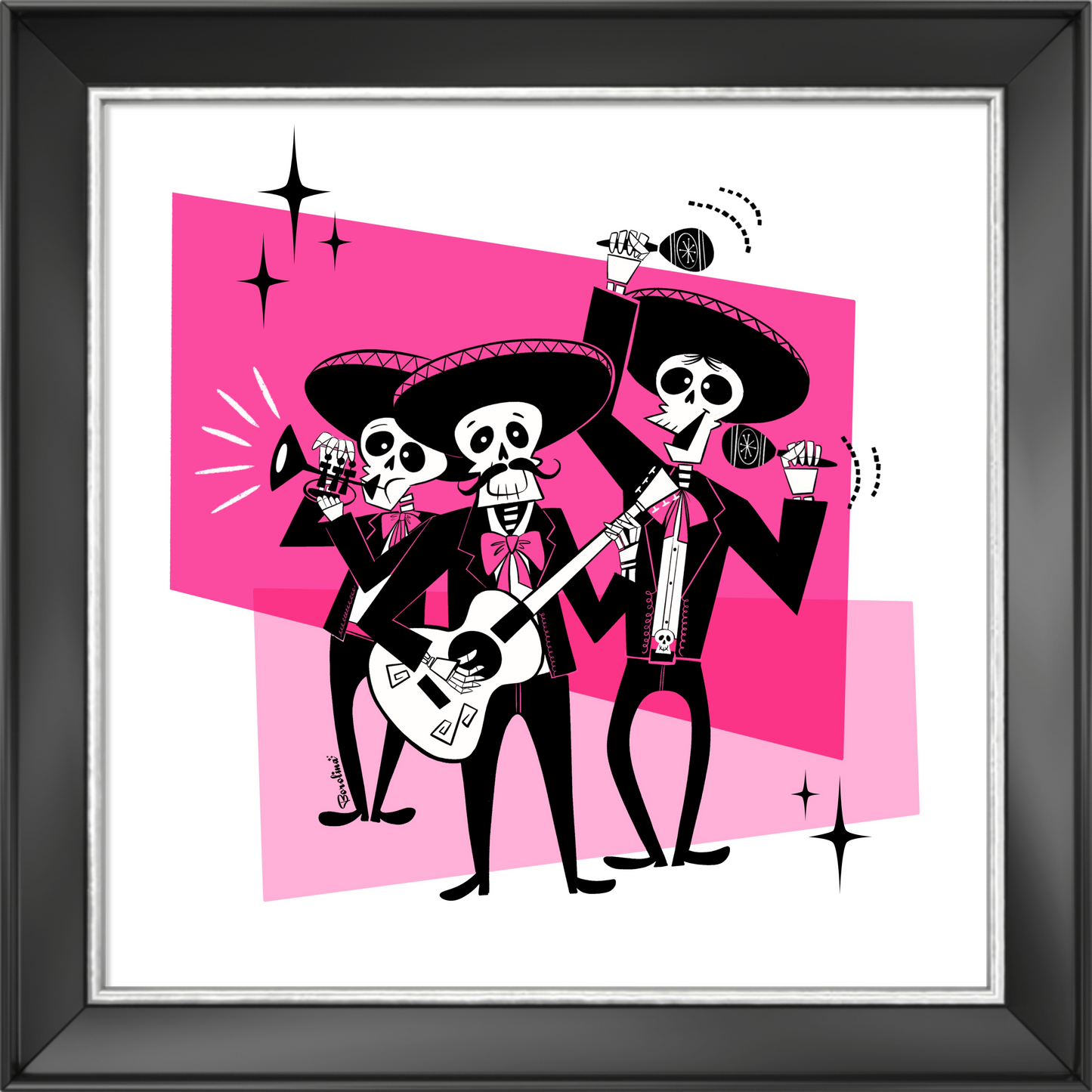 Mariachi Calaveras, square print