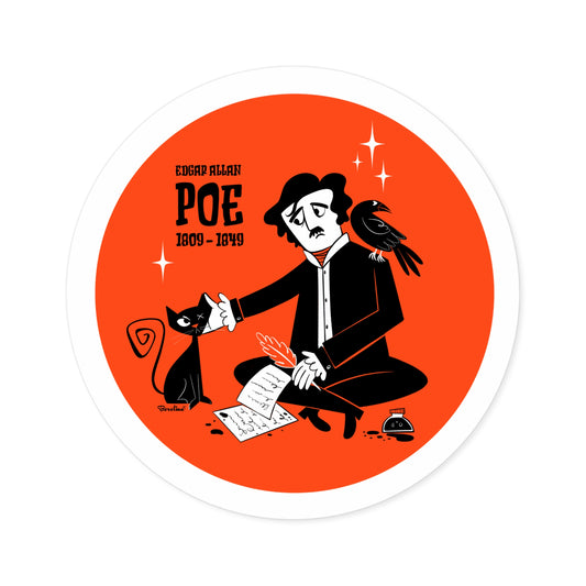 Poe’s cat; Round sticker