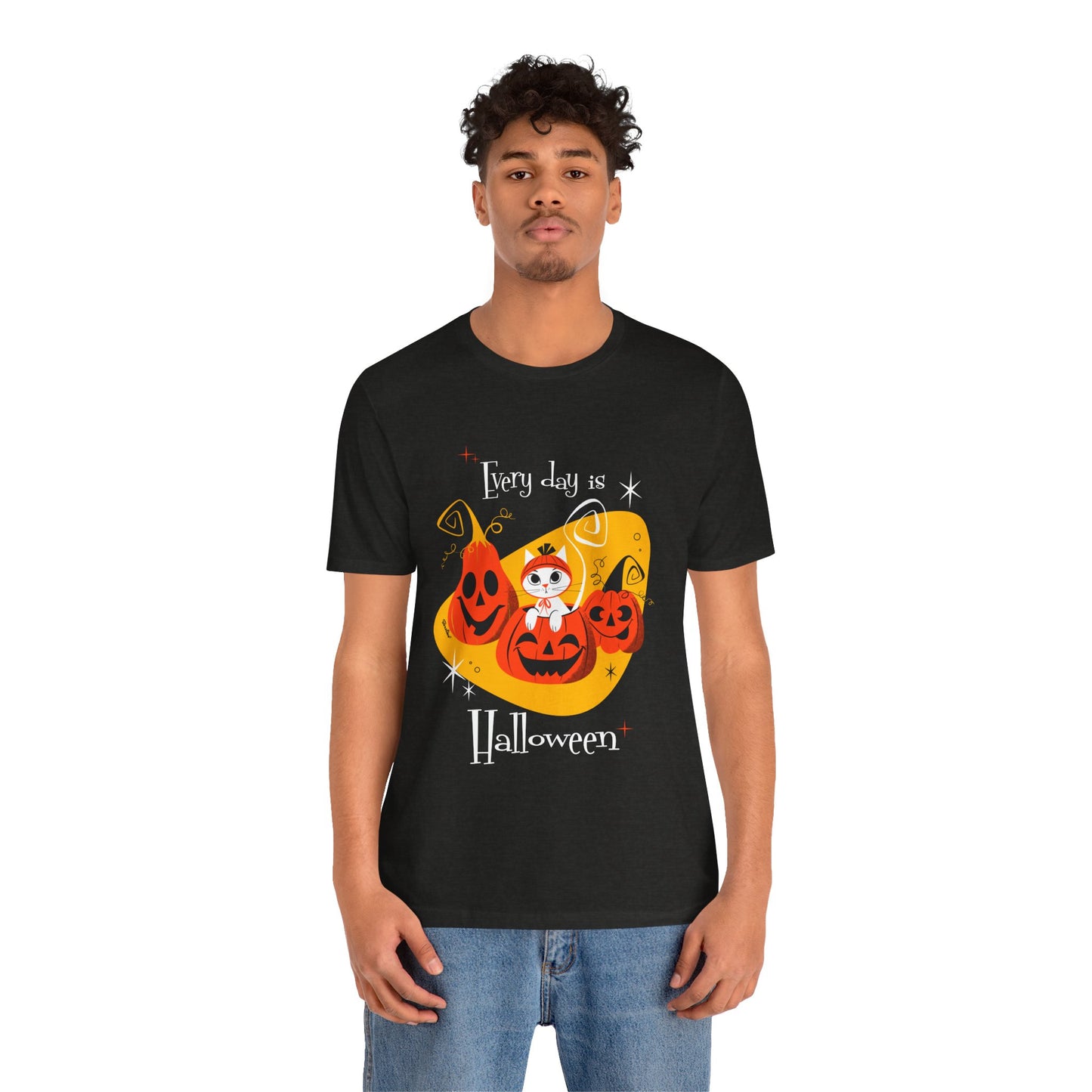 Cat and Pumpkins, Unisex T-shirt