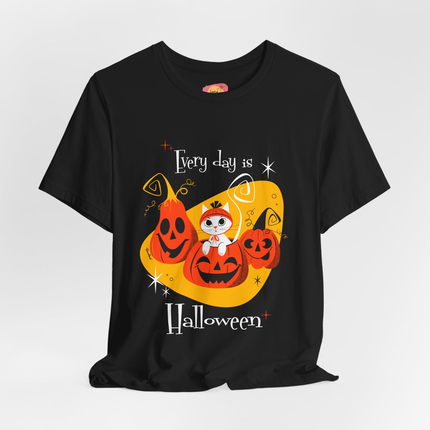 Cat and Pumpkins, Unisex T-shirt