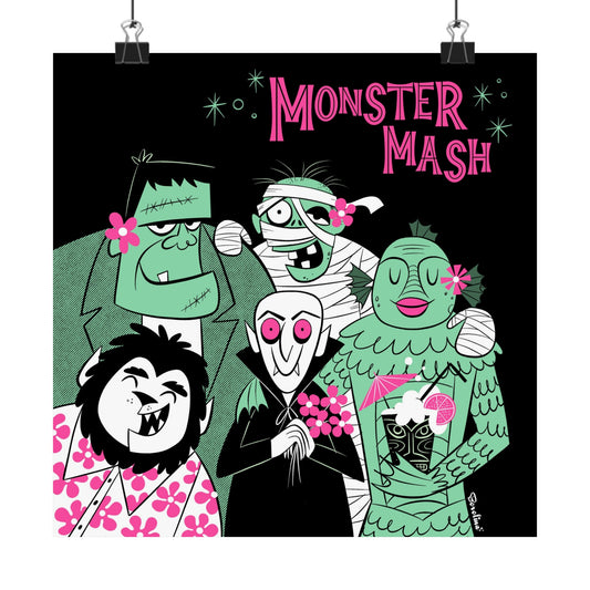 Classic Hollywood Monsters, square art print