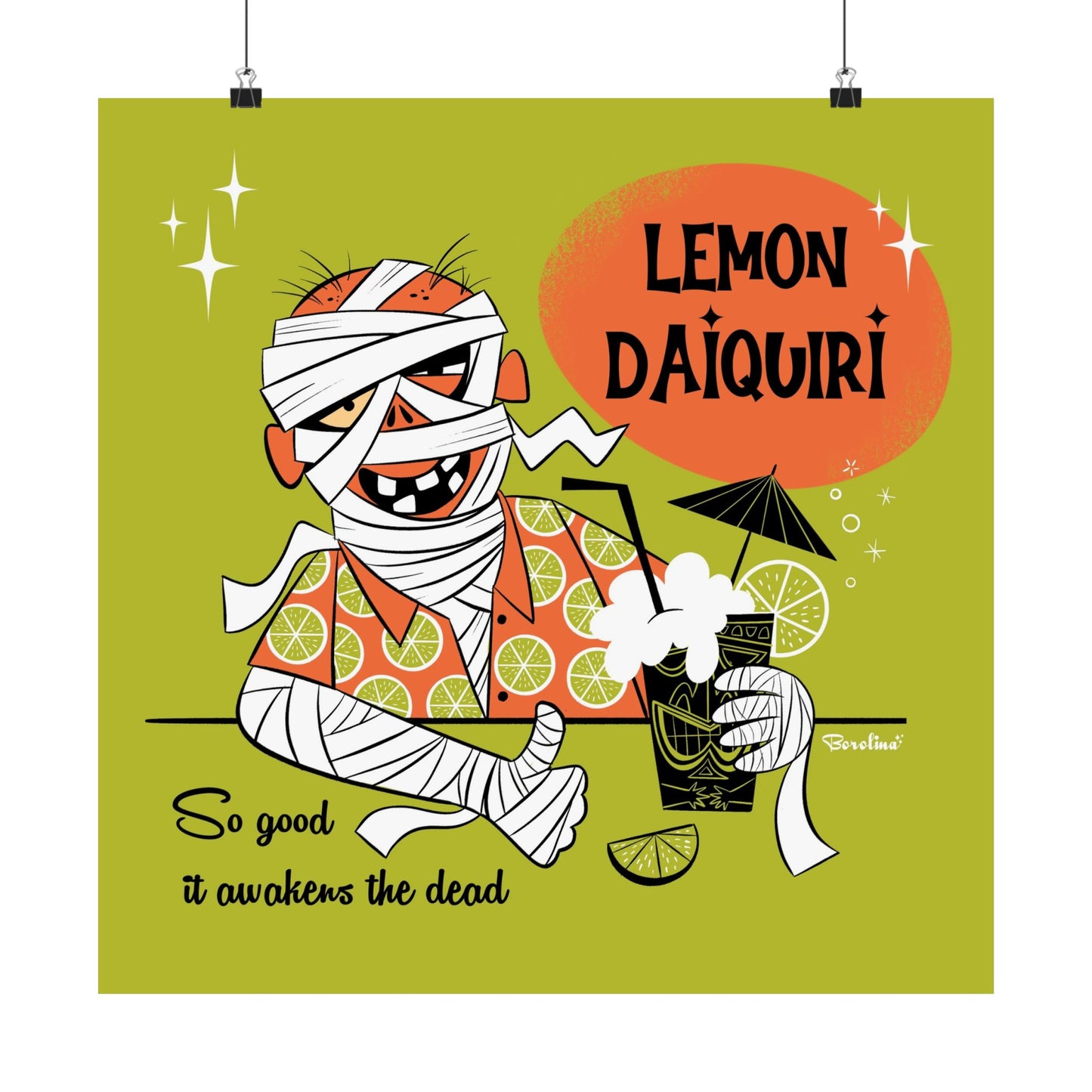 Lemon Daiquiri Mummy, square art print