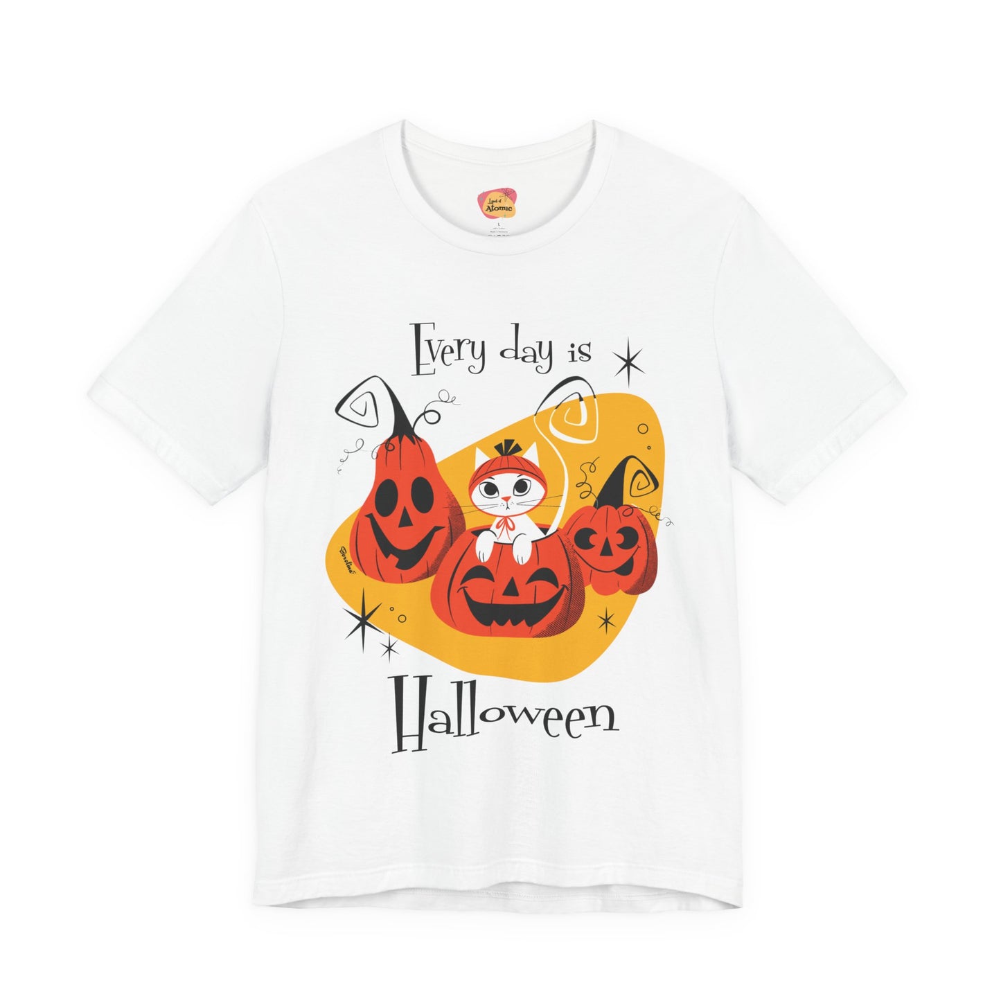 Cat and Pumpkins, unisex t-shirt