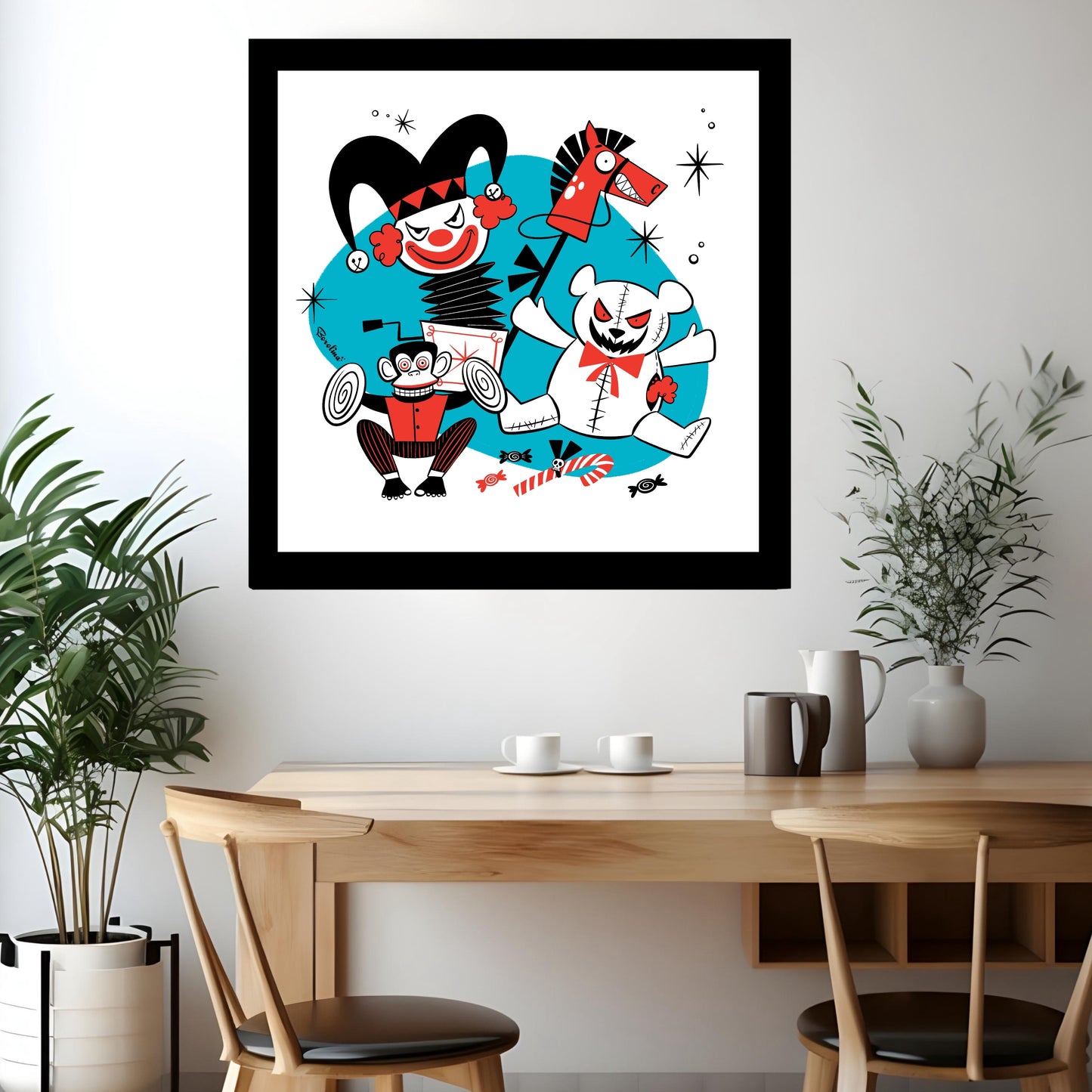 Creepy Toys, square art print