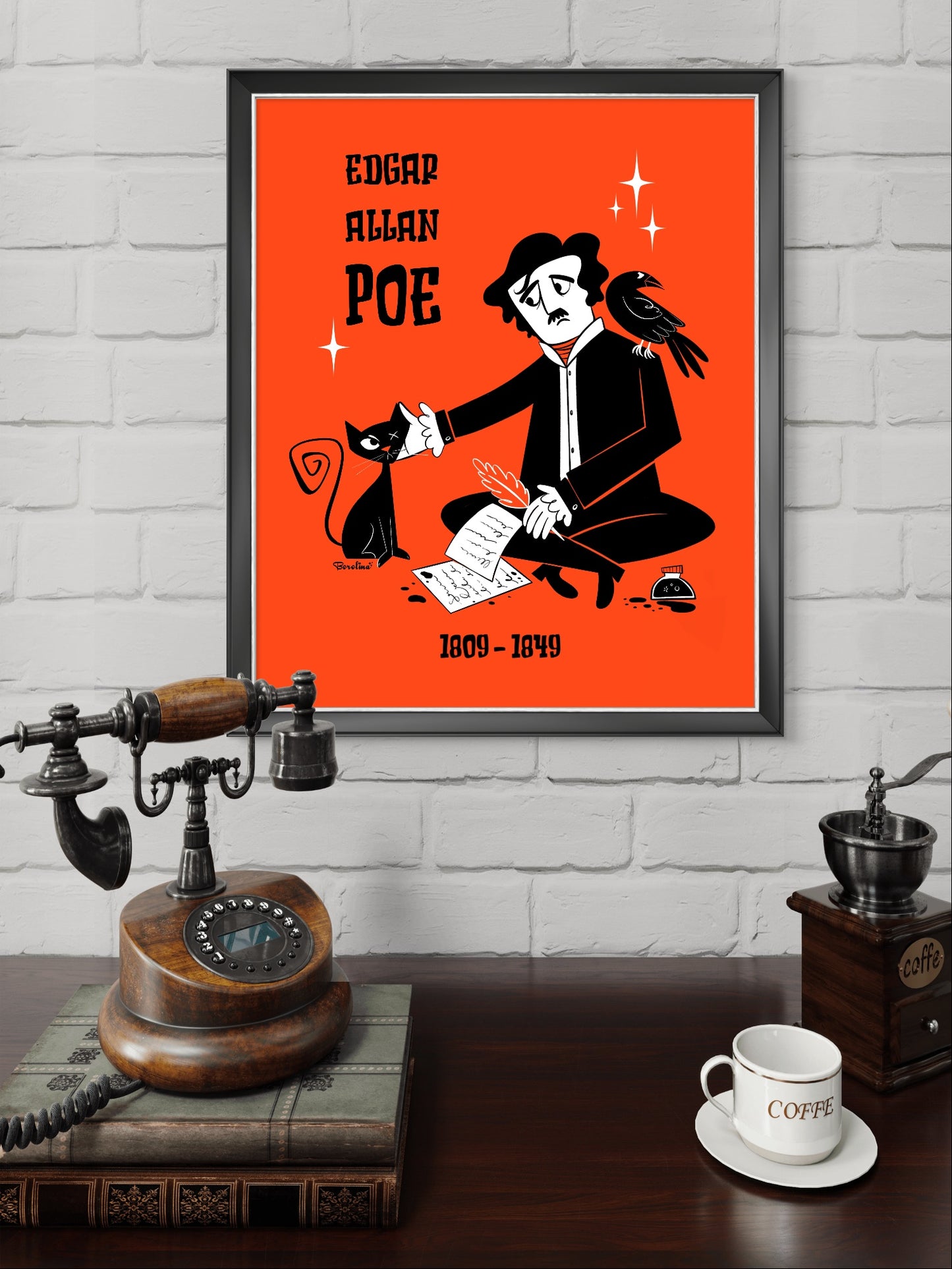 Edgar Allan Poe; rectangular art print