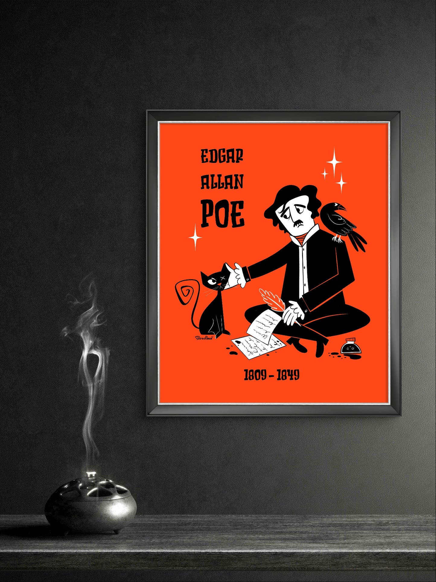 Edgar Allan Poe; rectangular art print