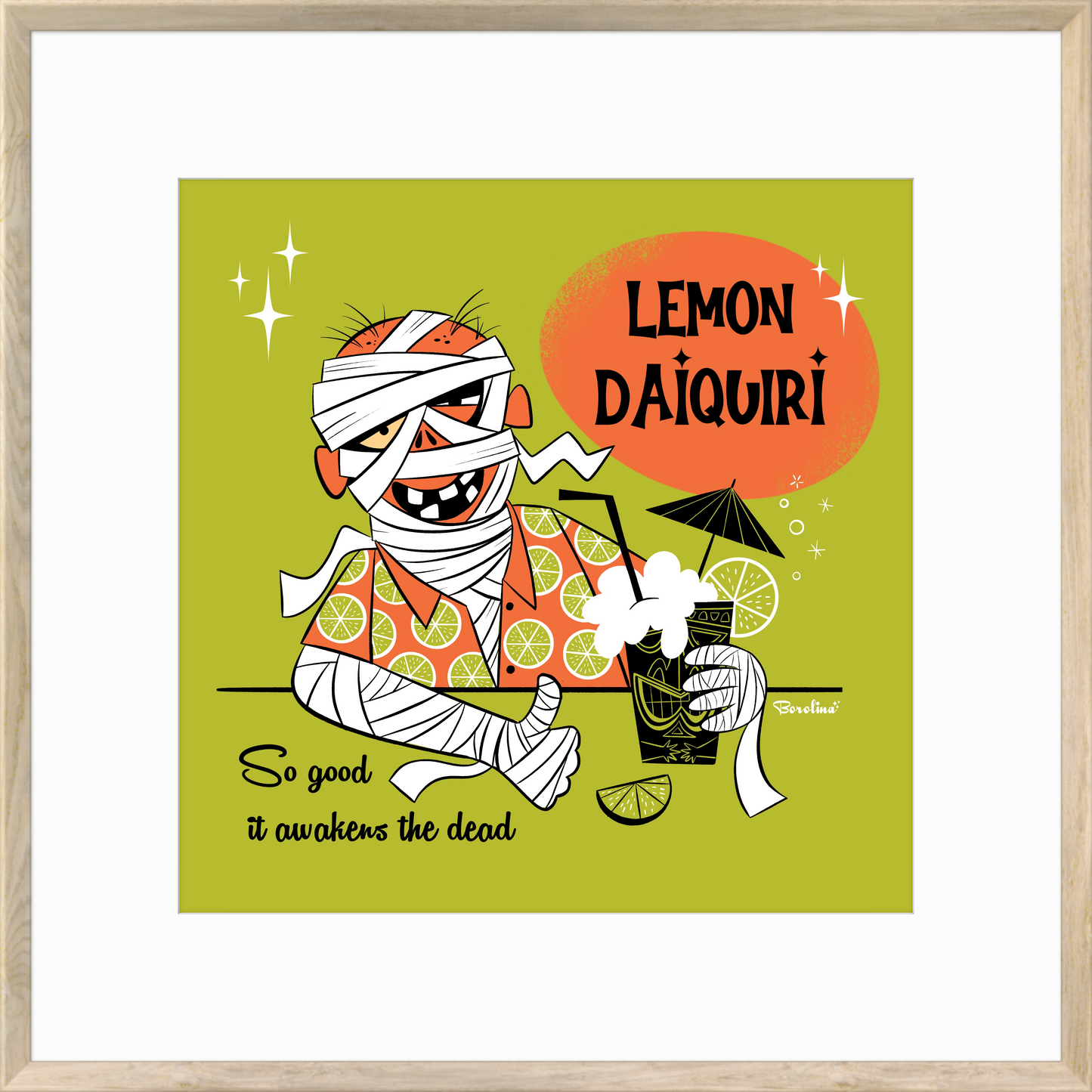 Lemon Daiquiri Mummy, square art print