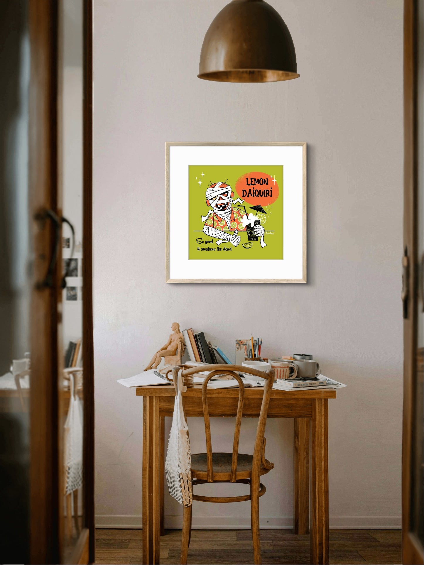 Lemon Daiquiri Mummy, square art print