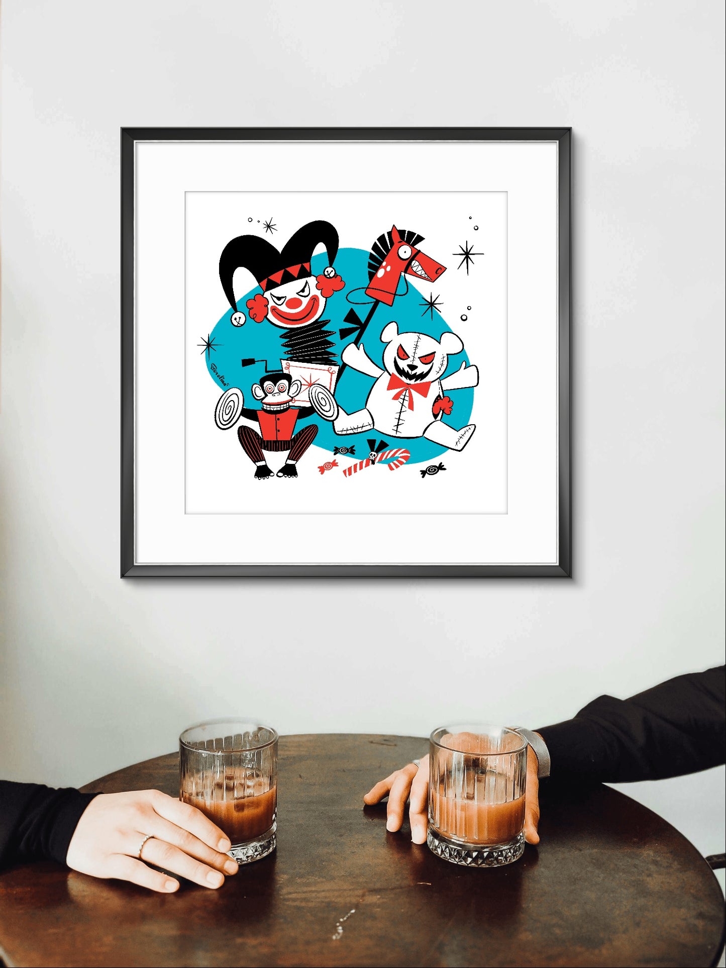 Creepy Toys, square art print