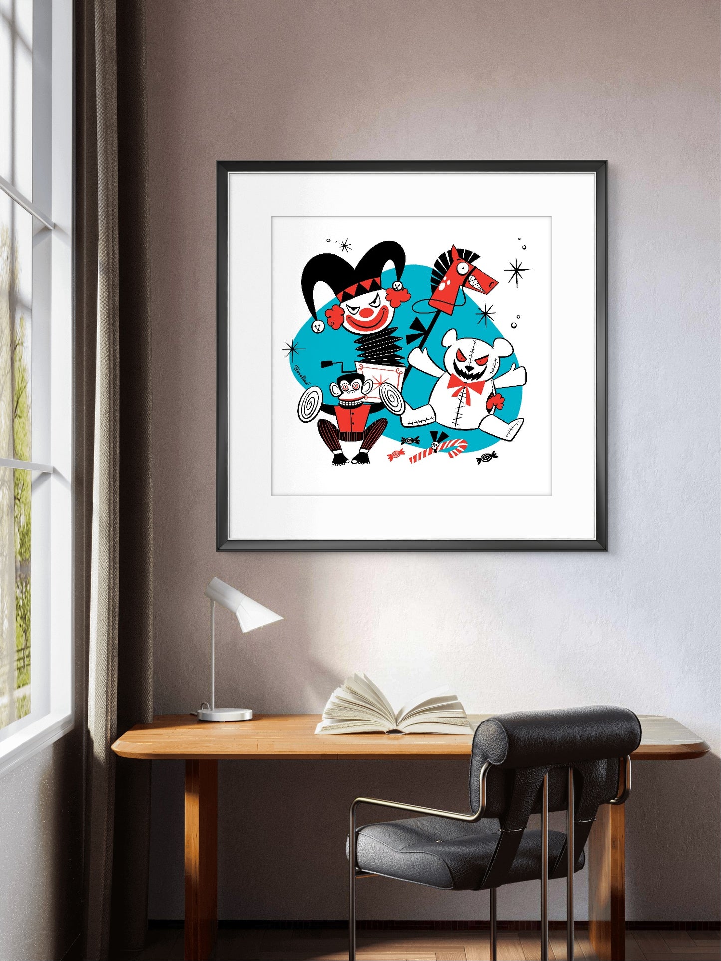 Creepy Toys, square art print