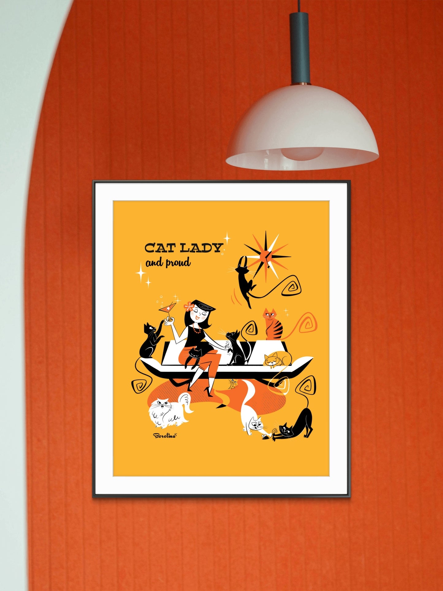 "Cat Lady and Proud", Art print,  Poster