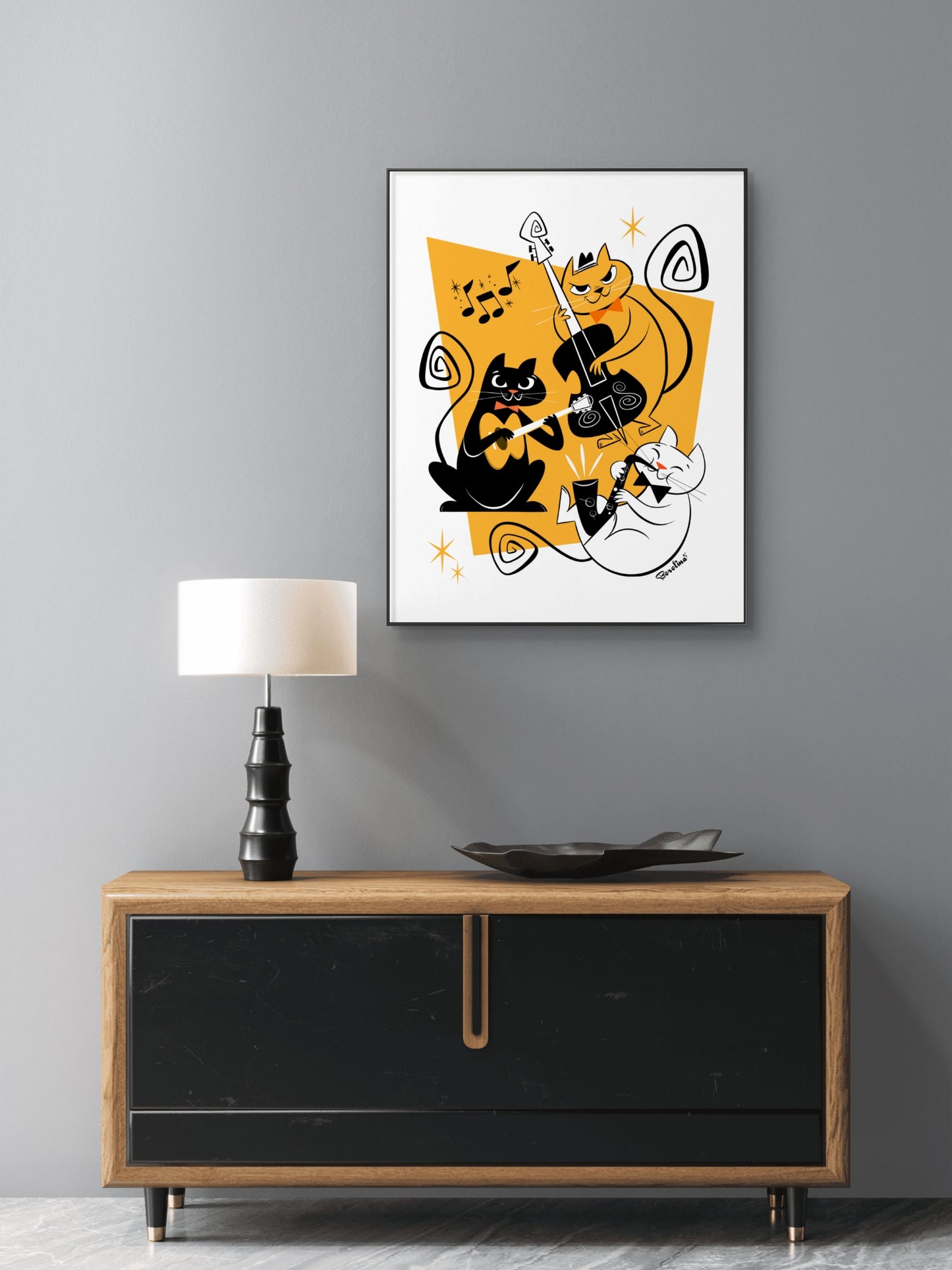 Cat Jazz Band, Art Print