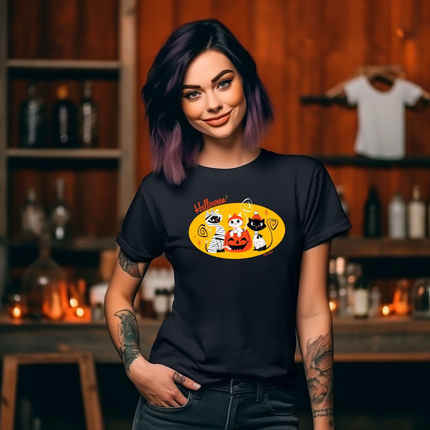 Halloween Cats in costumes, Unisex T-shirt