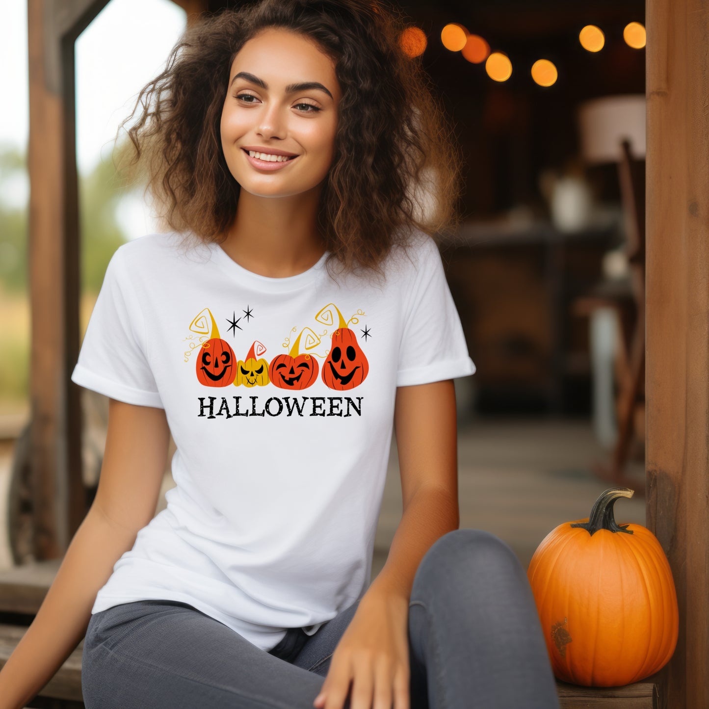 Halloween Pumpkins, white unisex t-shirt