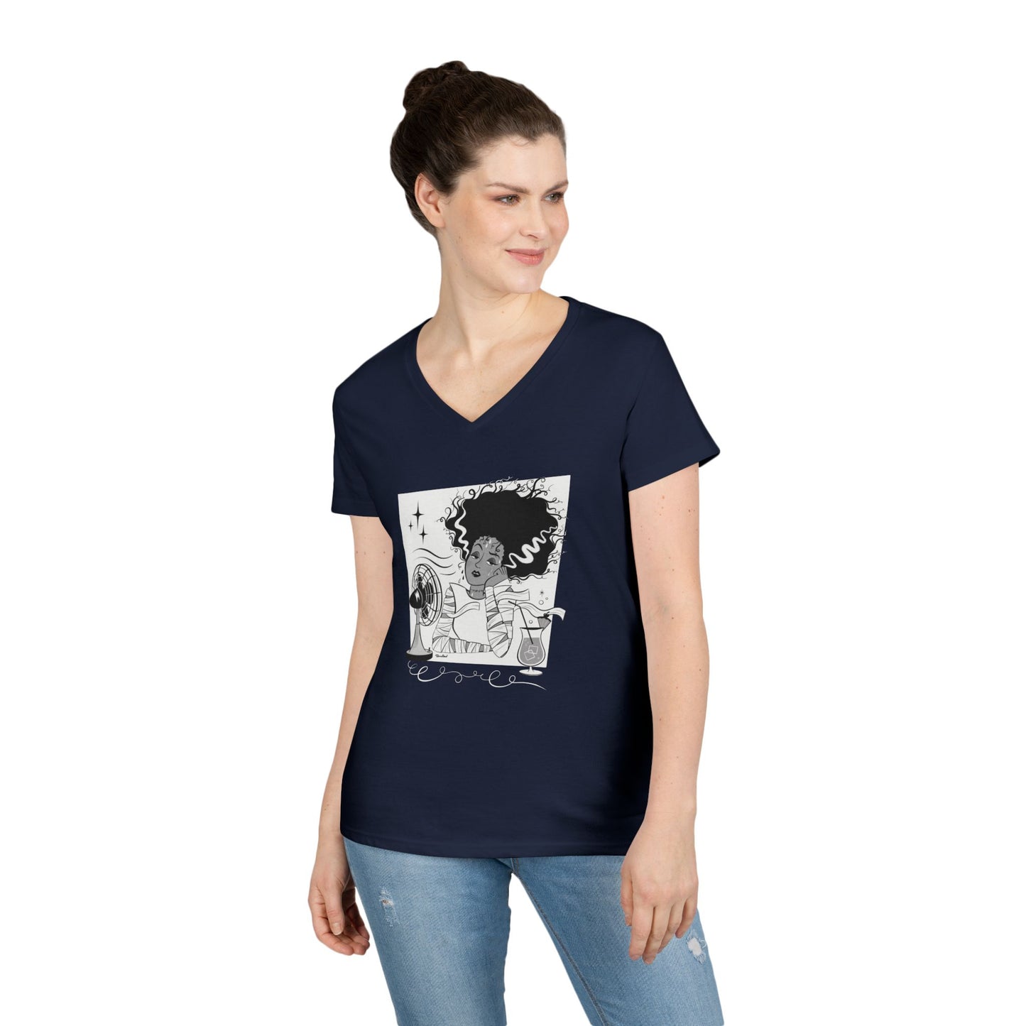 Classic Spooky Bride, V Neck t-shirt