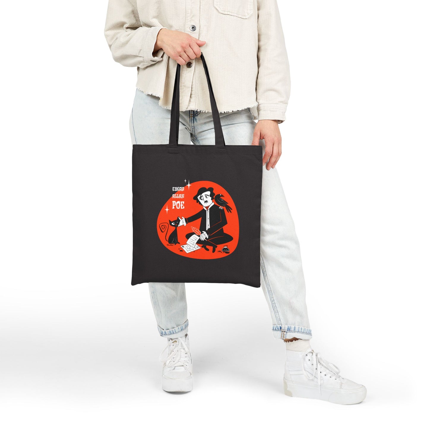 Edgar Allan Poe; Tote Bag in natural or black