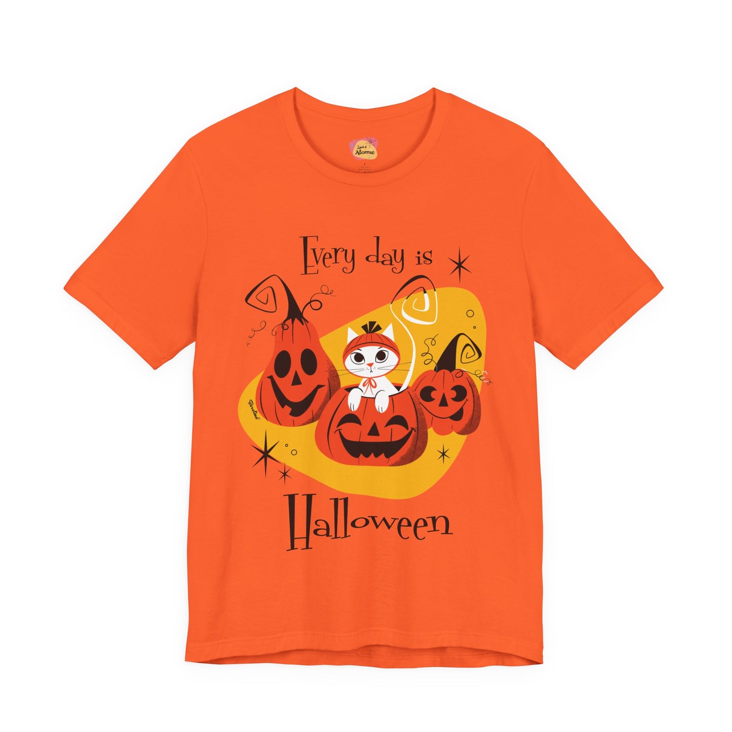 Cat and Pumpkins, unisex t-shirt