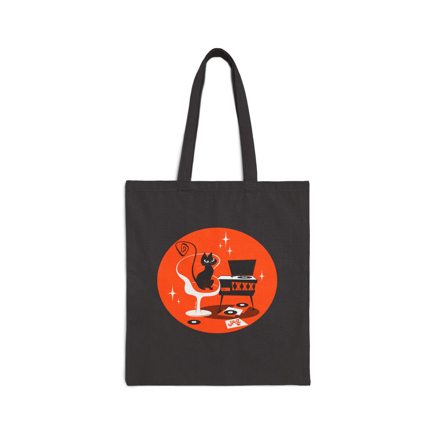 Jazz Cat; Tote Bag in natural or black