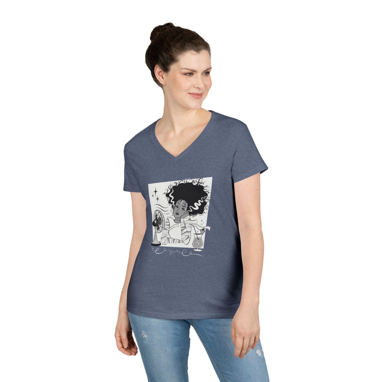 Classic Spooky Bride, V Neck t-shirt