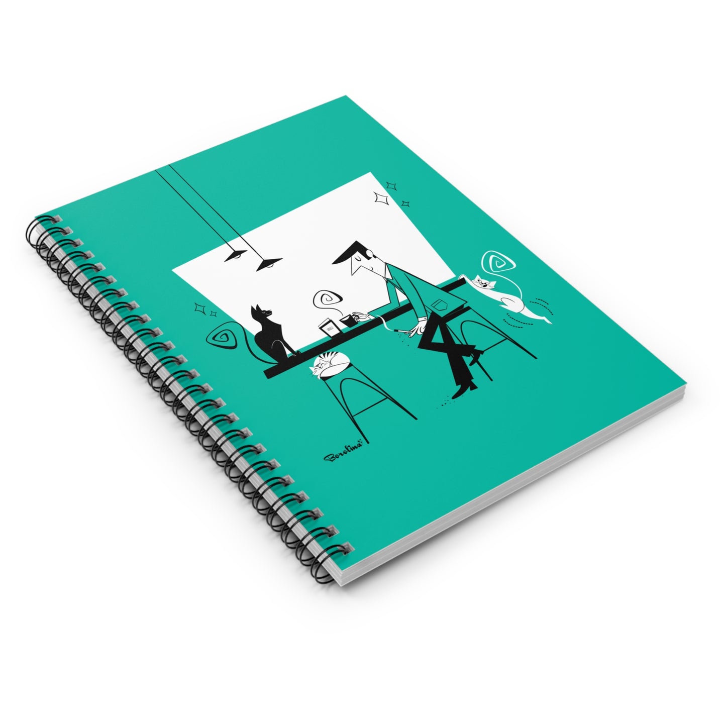 Cat Café, lined notebook