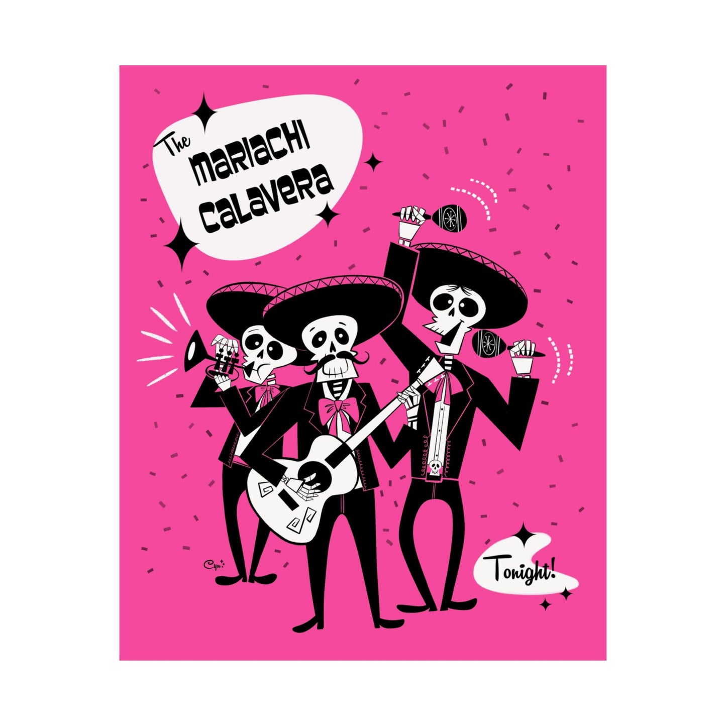 Mariachi Calaveras, rectangular poster