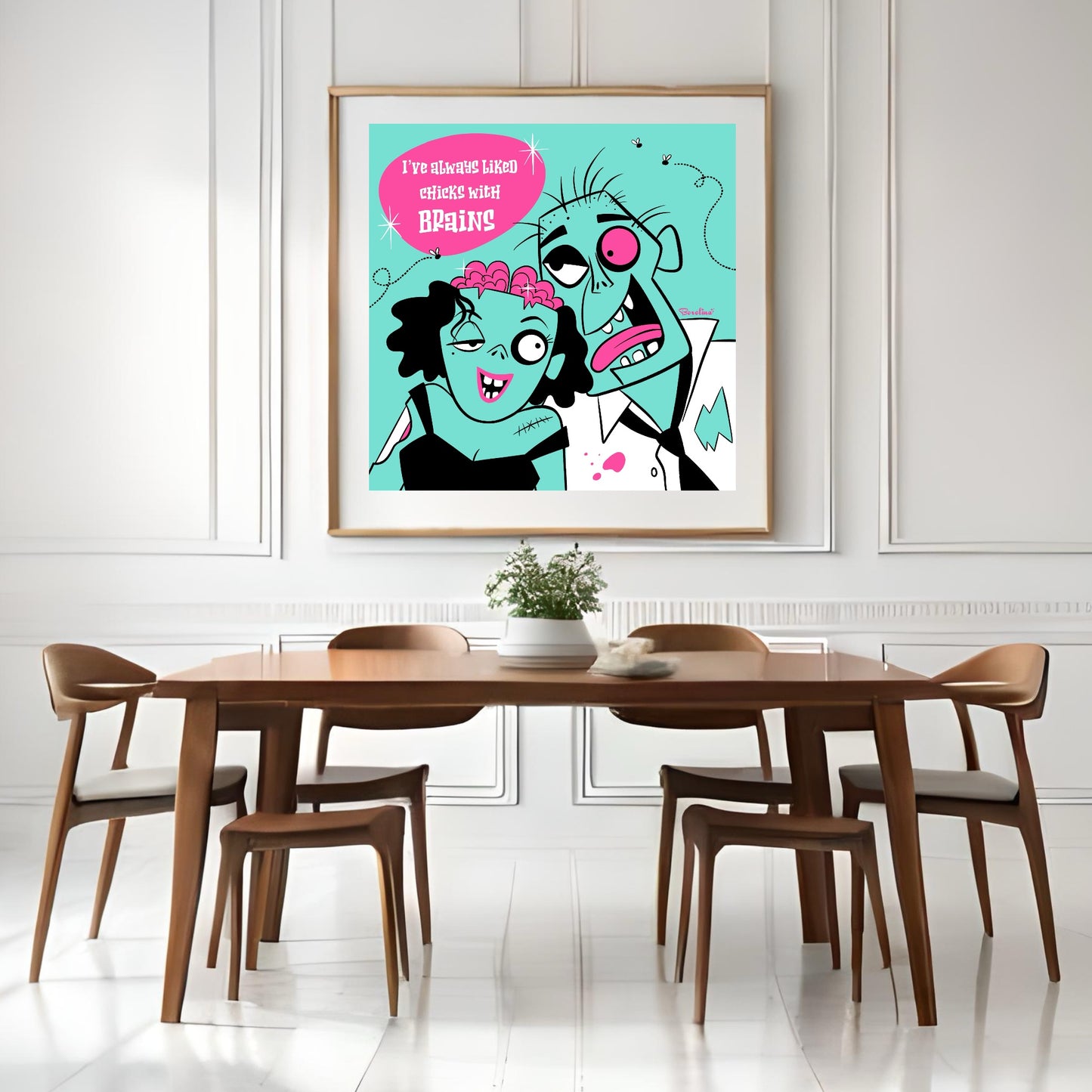 Zombie Brains, square art print