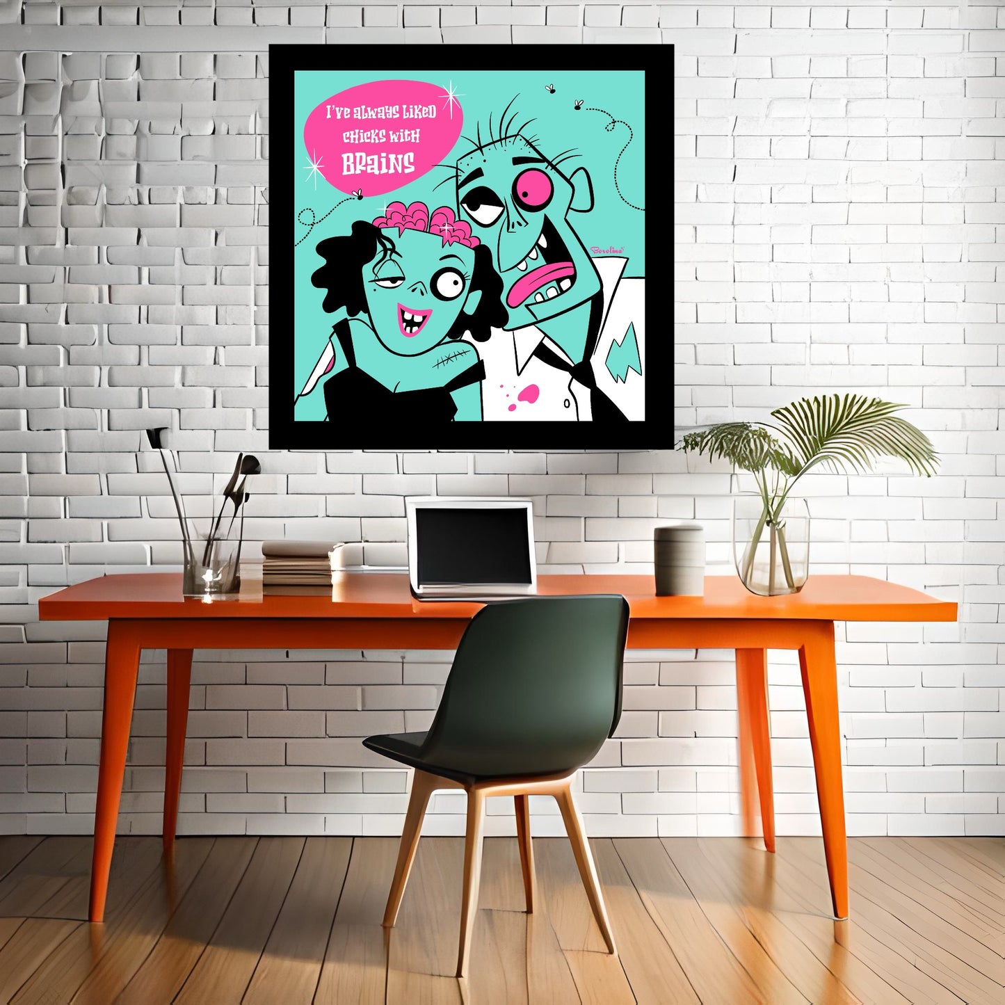 Zombie Brains, square art print